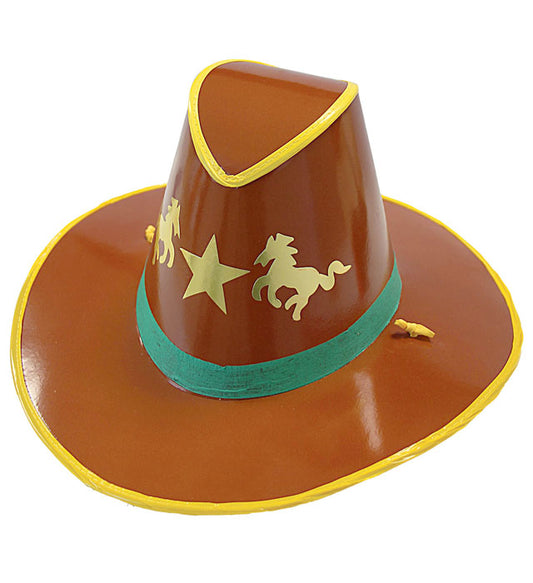 Kinder Cowboyhut aus Pappe braun für Fasnacht