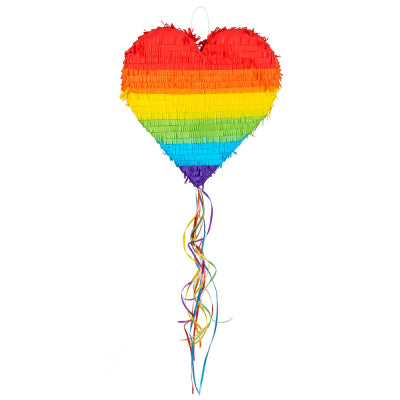 Boland Zieh Piñata Herz Regenbogen – Grosse Bunte Partydeko