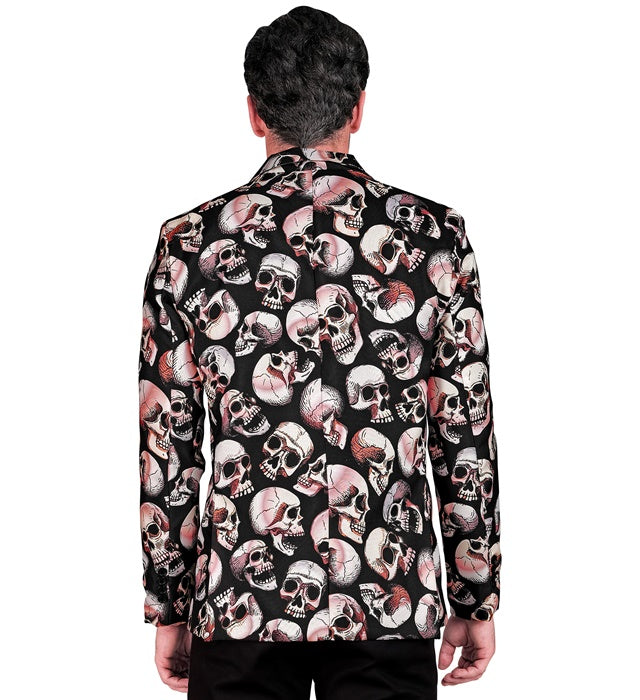 Totenköpfe Party Fashion Jackett mit auffälligem Totenkopf-Motiv für Halloween und Fasnacht