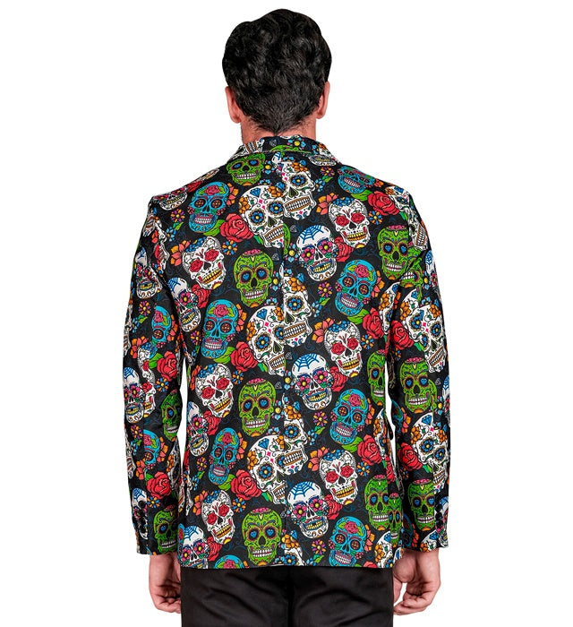 Dia de los Muertos Party Jackett mit farbenfrohem Totenkopf-Design