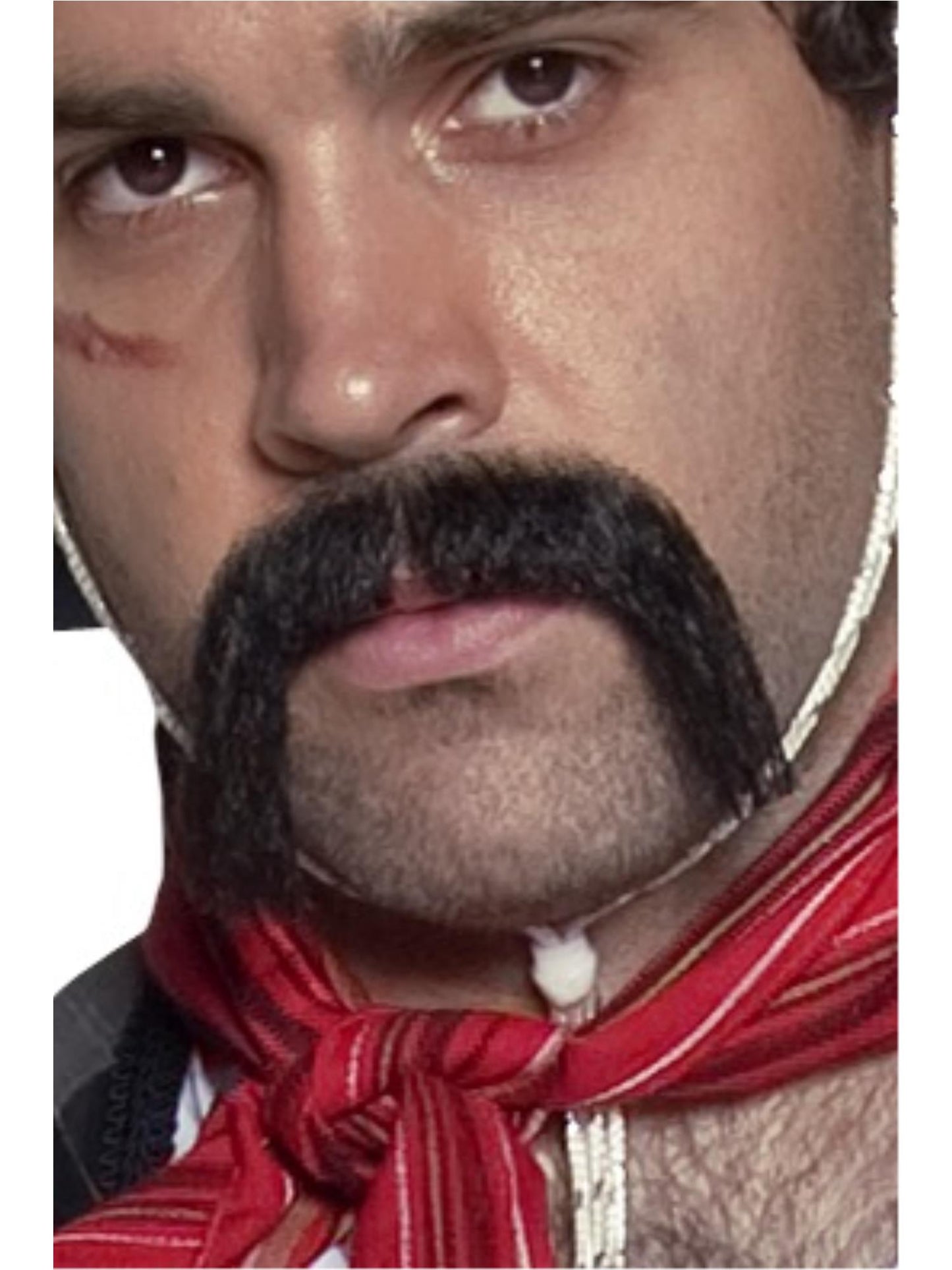 Smiffys Authentic Western Mexican Handlebar Moustache, Bla CD für Herren
