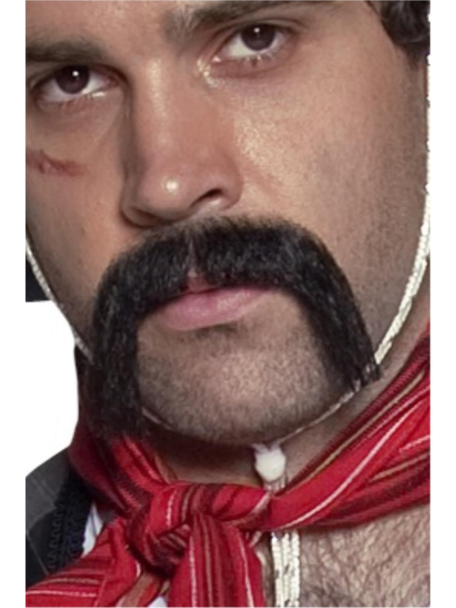 Smiffys Authentic Western Mexican Handlebar Moustache, Bla CD für Herren