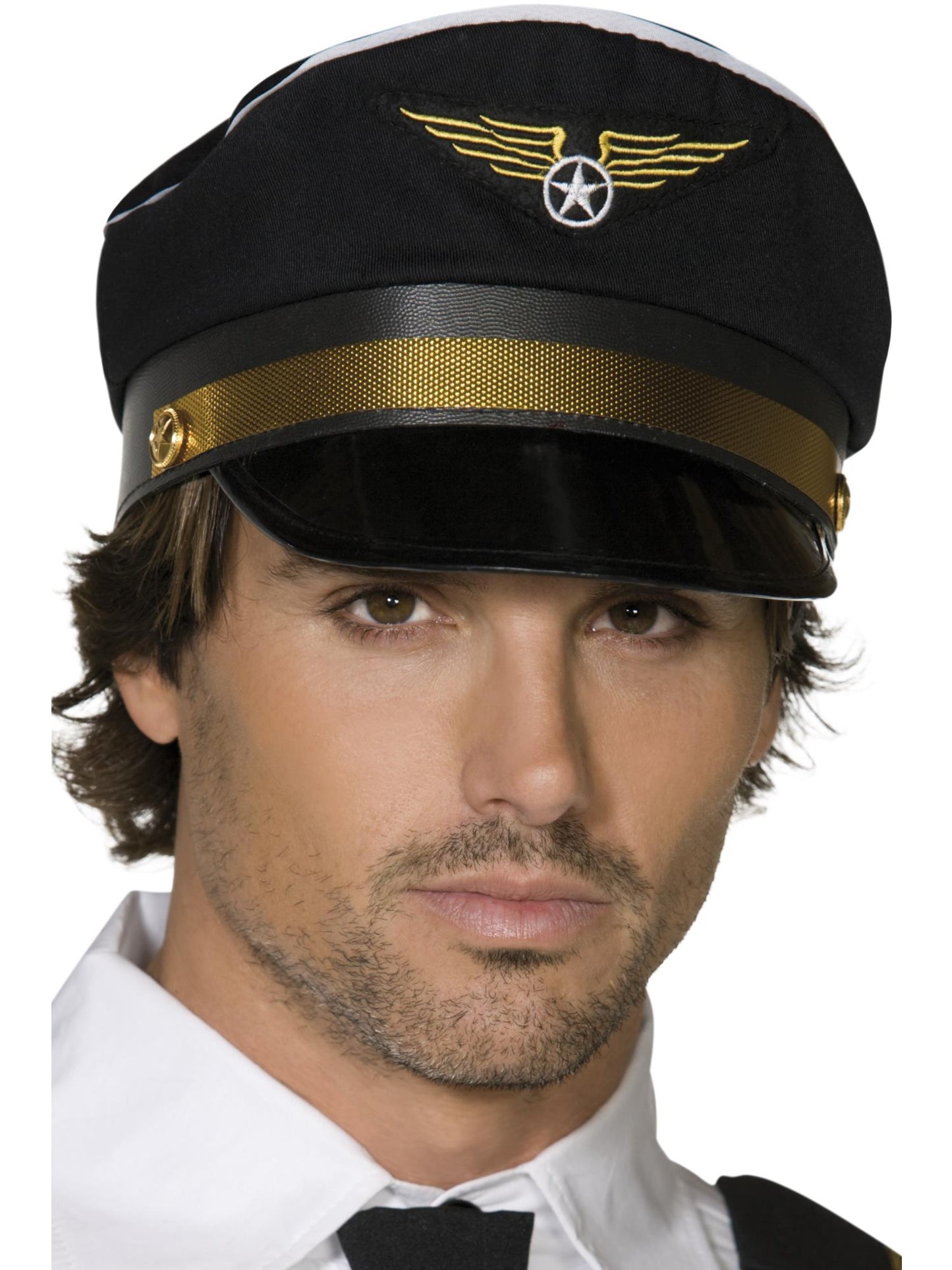 Smiffys Pilots Cap, Black HA für Herren