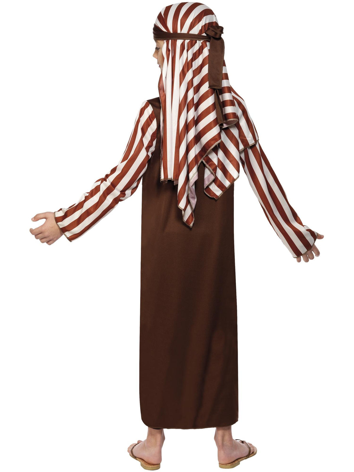 Smiffys NATIVITY Hirtenkostüm braun für Kinder mit Robe und Kopfbedeckung – Detailansicht