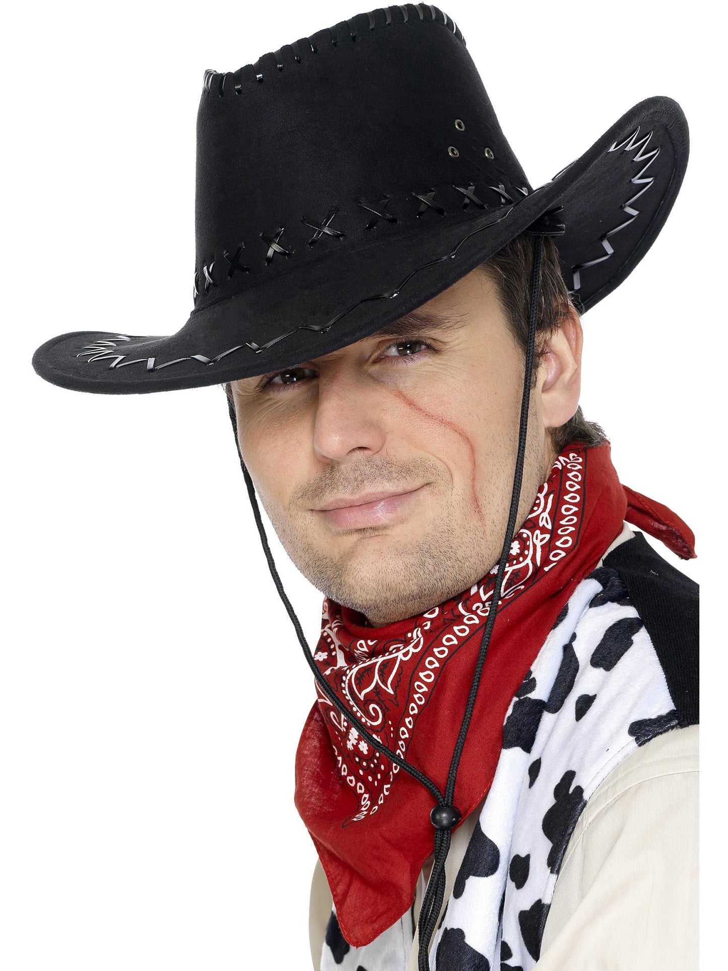 Smiffys Suede Look Cowboy Hat, Black für Unisex