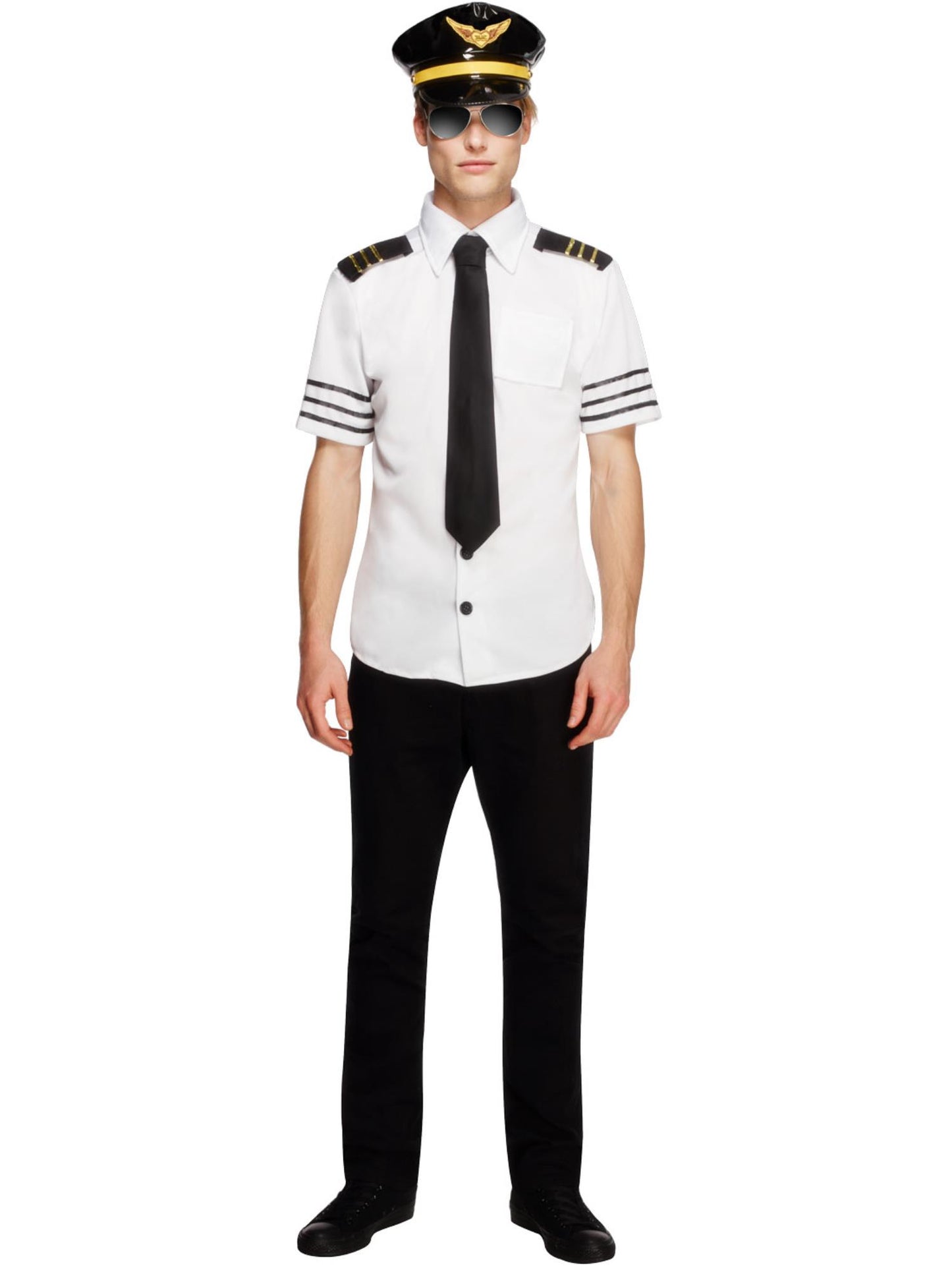 Smiffys AIRLINE Fever Mile High Costume, Black CS für Herren