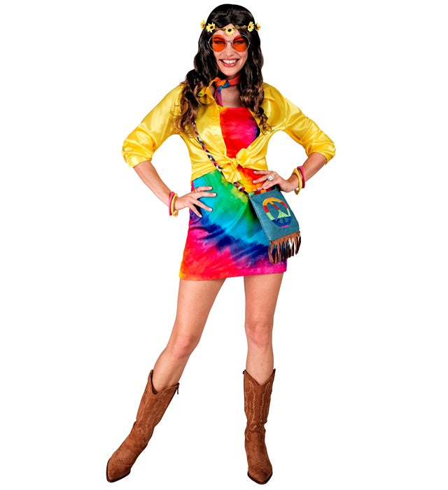 Neon Tie Dye Kleid in leuchtenden Farben für Fasnacht und Karneval
