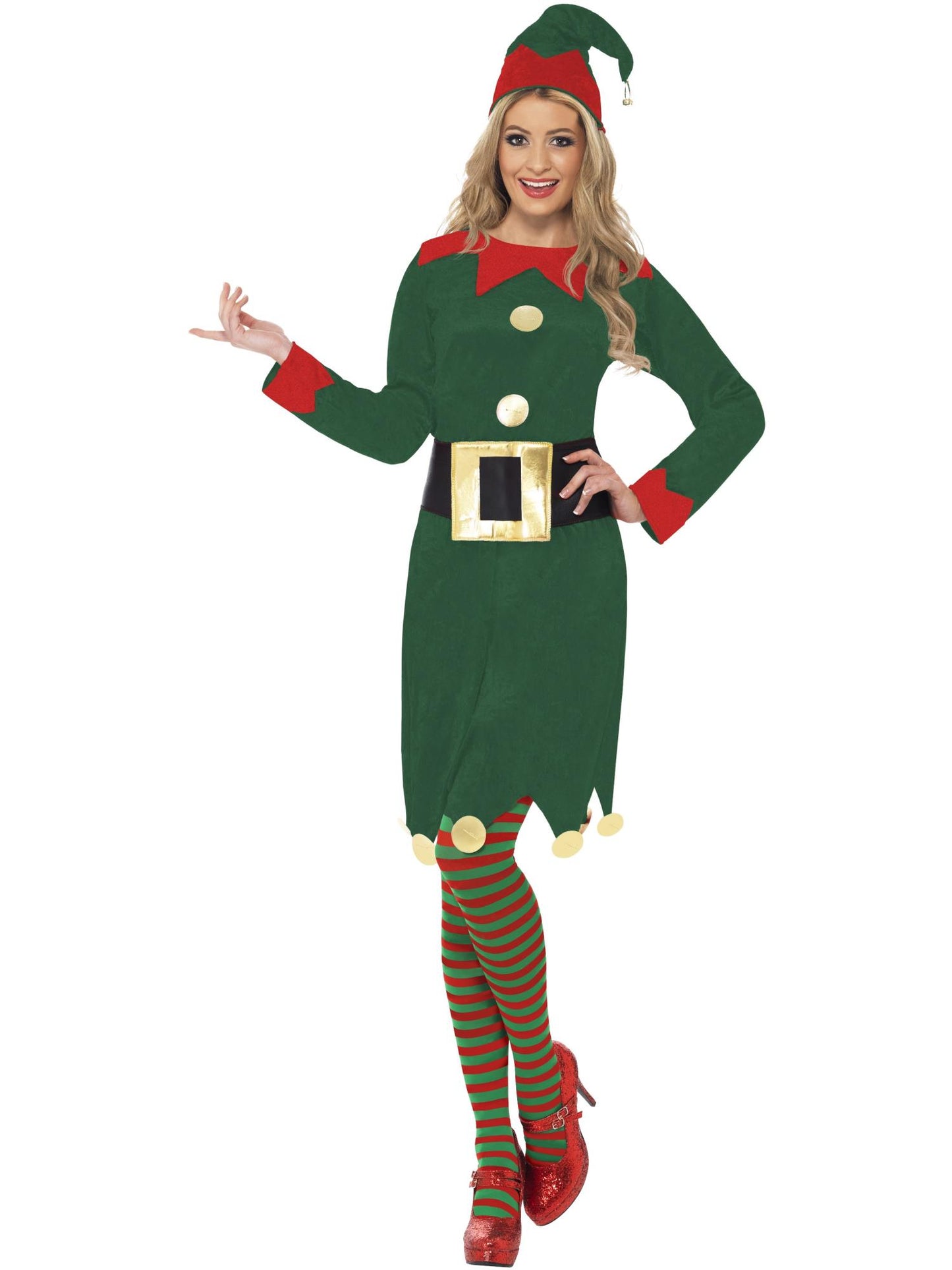 Smiffys Elf Costume, Green CS für Damen