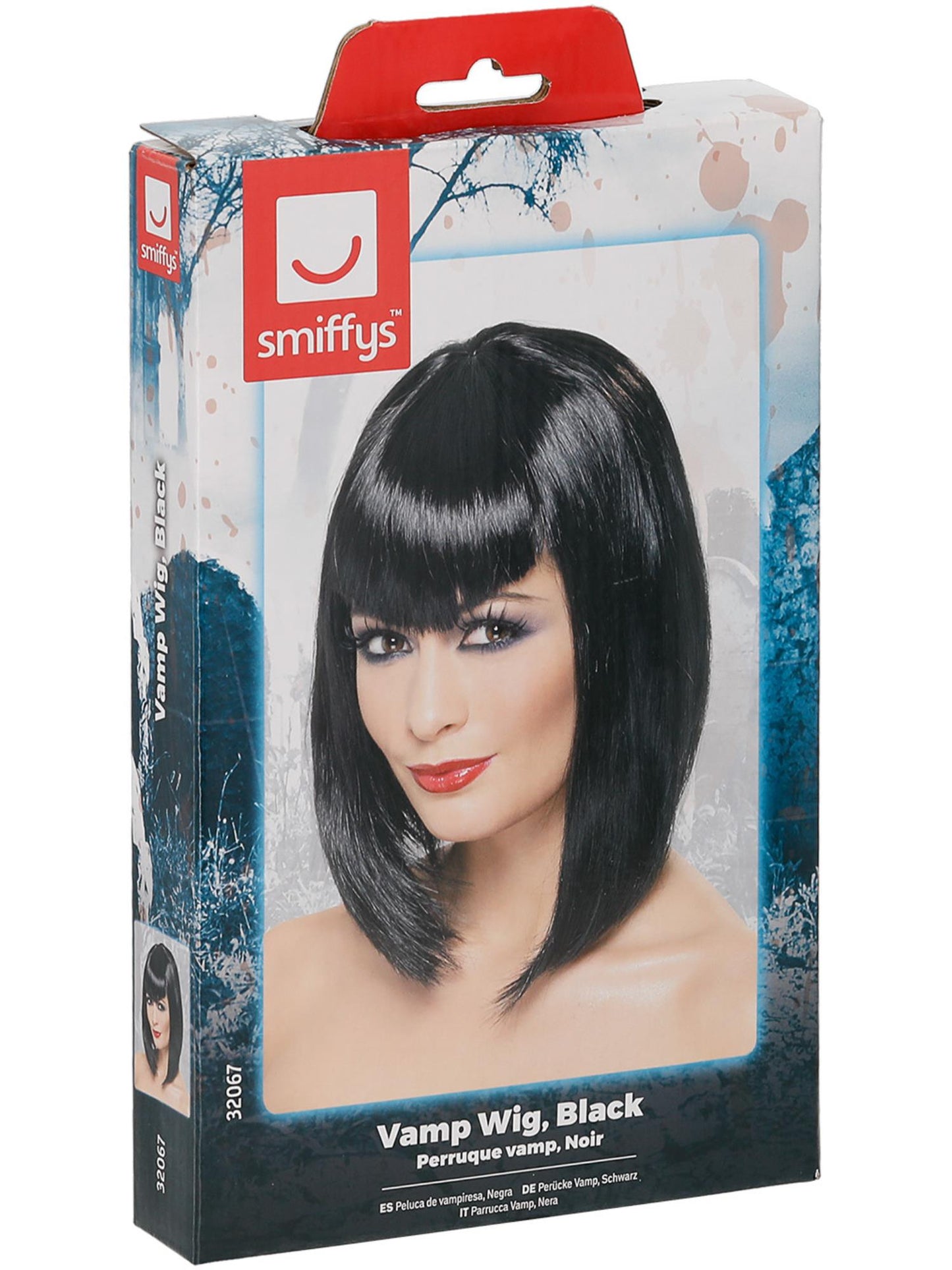 Smiffys Vamp Wig, Black für Damen
