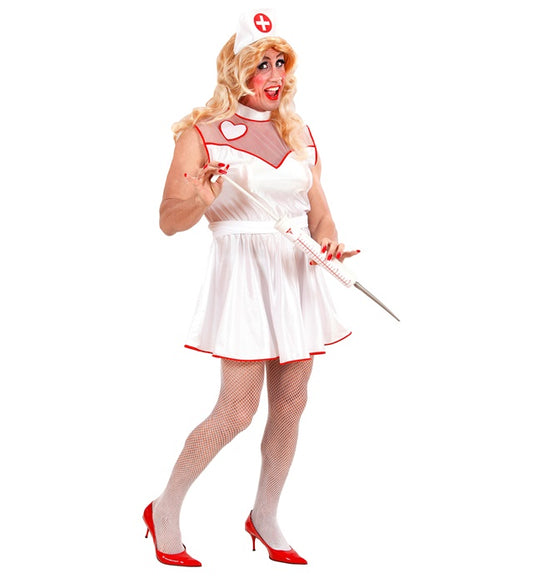 "KRANKENSCHWESTER" (Kleid, Gürtel, Haube) Weiss