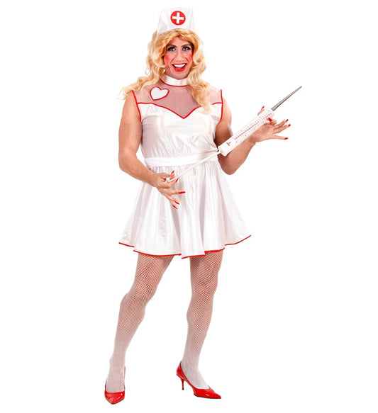 "KRANKENSCHWESTER" (Kleid, Gürtel, Haube) Weiss