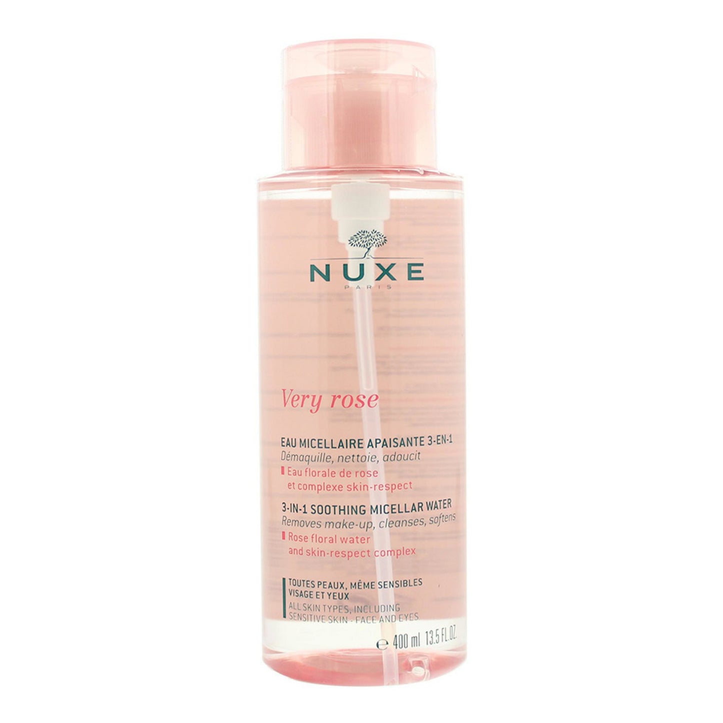 Nuxe, Very Rose, Beruhigend und feuchtigkeitsspendend, Mizellenwasser, For all skin types, including sensitive, 400 ml