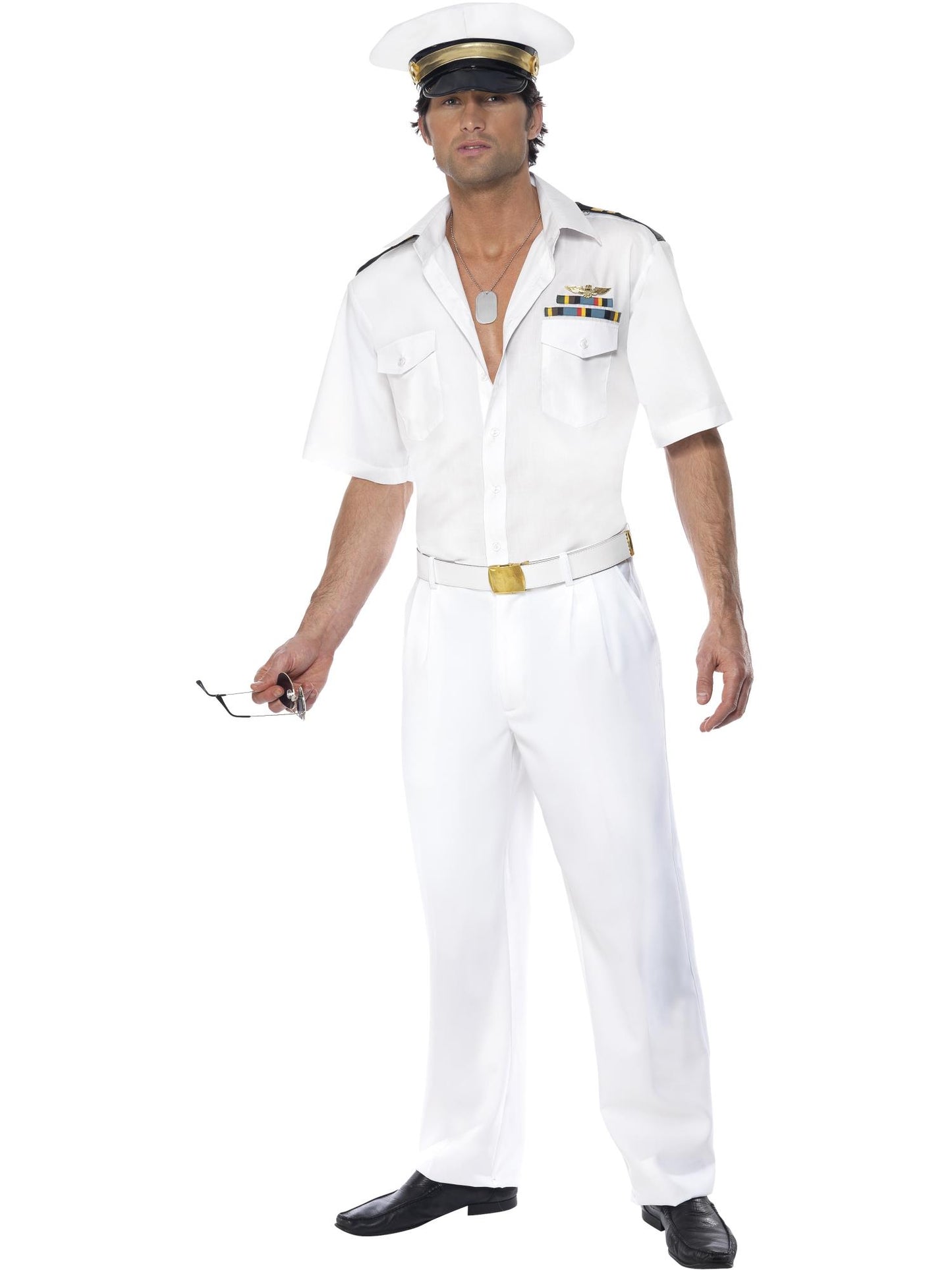 Smiffys TOPGUN Top Gun Captain Costume, White CS für Herren