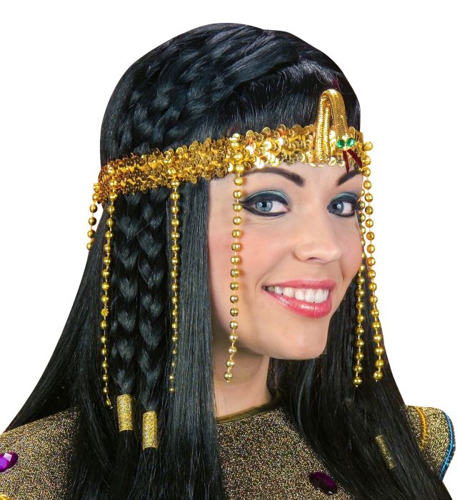 Ägyptisches Stirnband mit Perlen und Pailletten als Fasnacht Accessoire