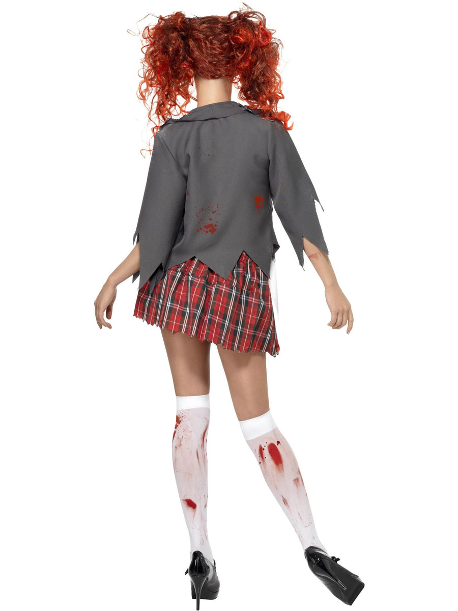 Smiffys High School Horror Zombie Schoolgirl Costume, Grey CS für Damen