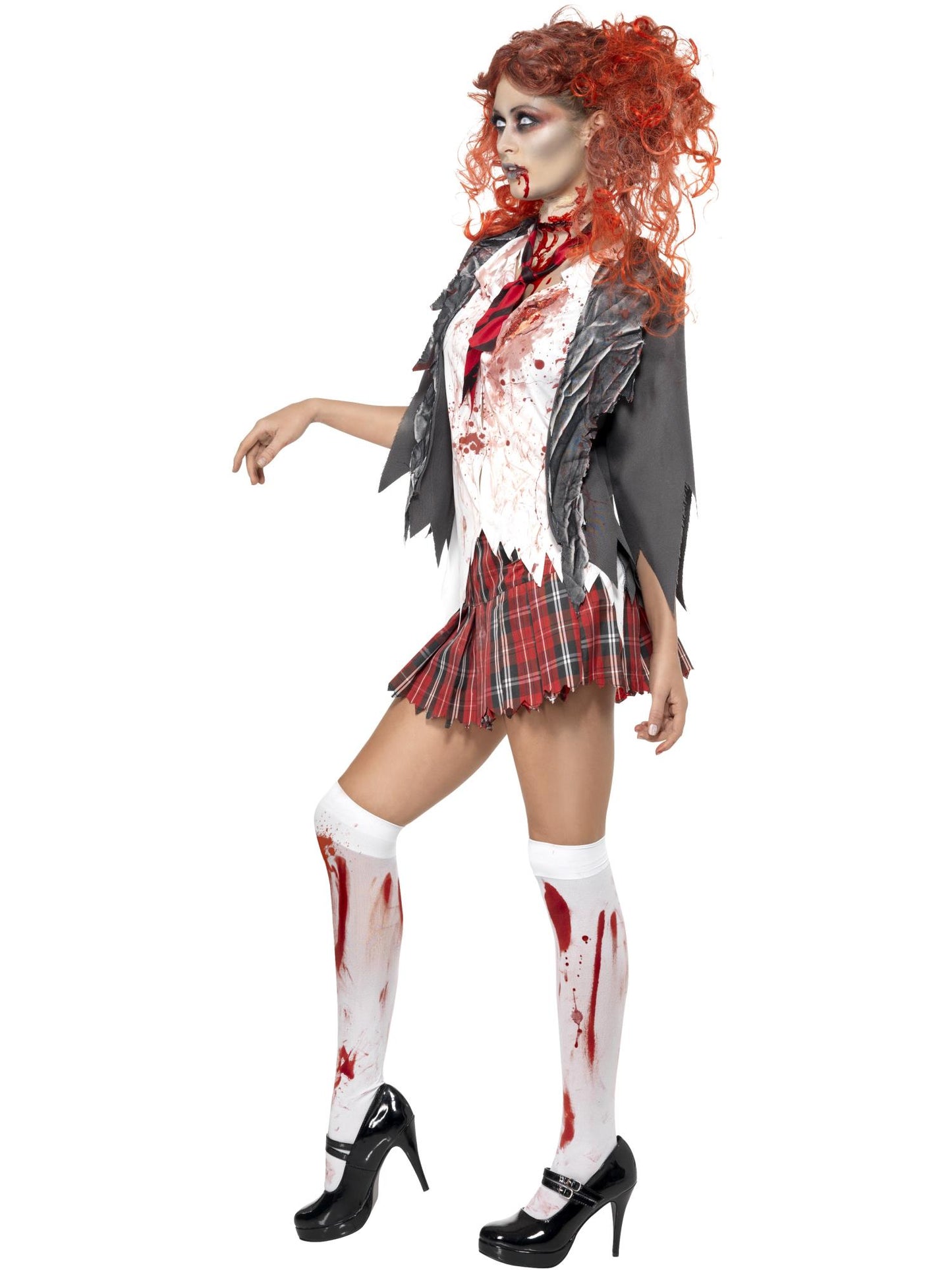 Smiffys High School Horror Zombie Schoolgirl Costume, Grey CS für Damen