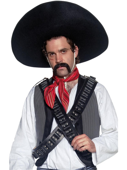 Schwarzer Smiffys Sombrero für Herren im mexikanischen Banditen-Stil – Produktansicht