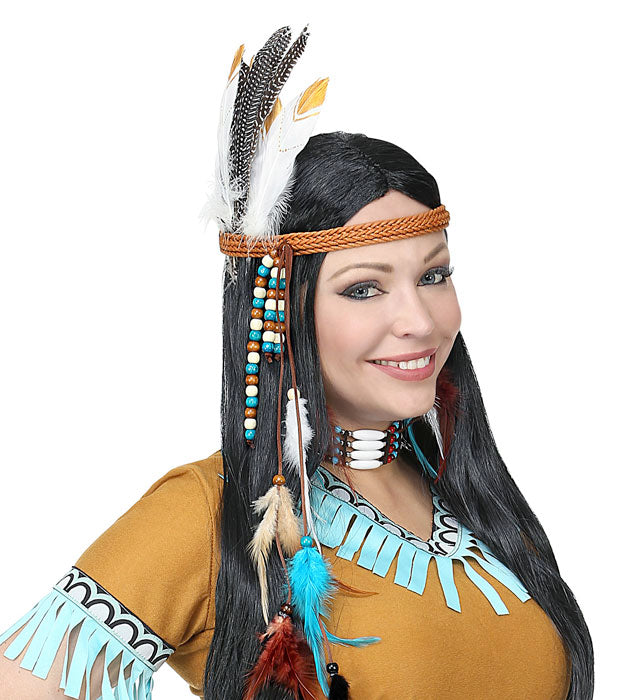 Set mit 12 bunten Indianerfedern in zwei Farben als Fasnacht Accessoire