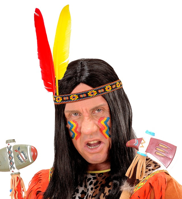 Indianerstirnband mit zwei Federn als Fasnacht-Accessoire