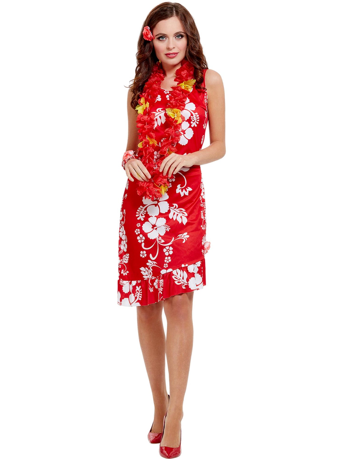 Smiffys Hawaiian Beauty Costume, Red CS für Damen