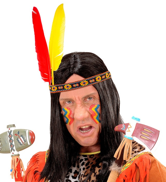 Indianerstirnband mit zwei Federn in zwei Farbvarianten für Fasnacht