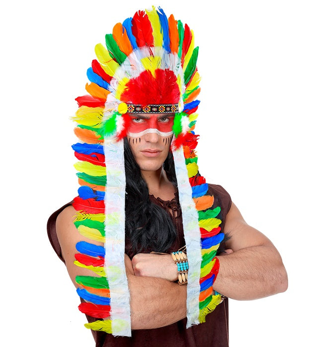 Extralanger Indianerhaarschmuck ca. 160 cm für Fasnacht und Karneval