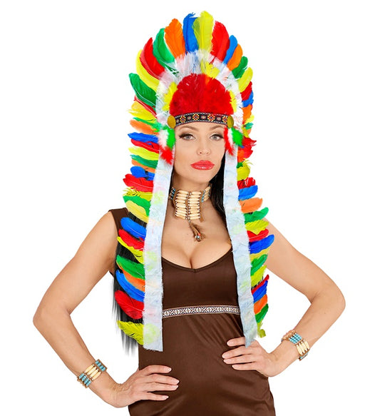 Extralanger Indianerhaarschmuck ca. 160 cm für Fasnacht und Karneval