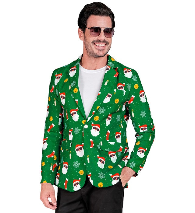 Rotes Weihnachtsmann-Jackett mit goldfarbenen Akzenten für Fasnacht und Weihnachtsfeiern
