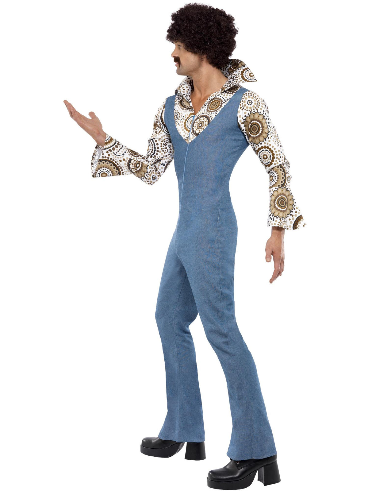 Smiffys Hippie Groovy Dancer Kostüm blau für Herren – Seitenansicht