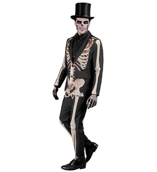 Skelett Party Fashion Anzug bestehend aus Jackett und Hose mit markantem Skelettmotiv