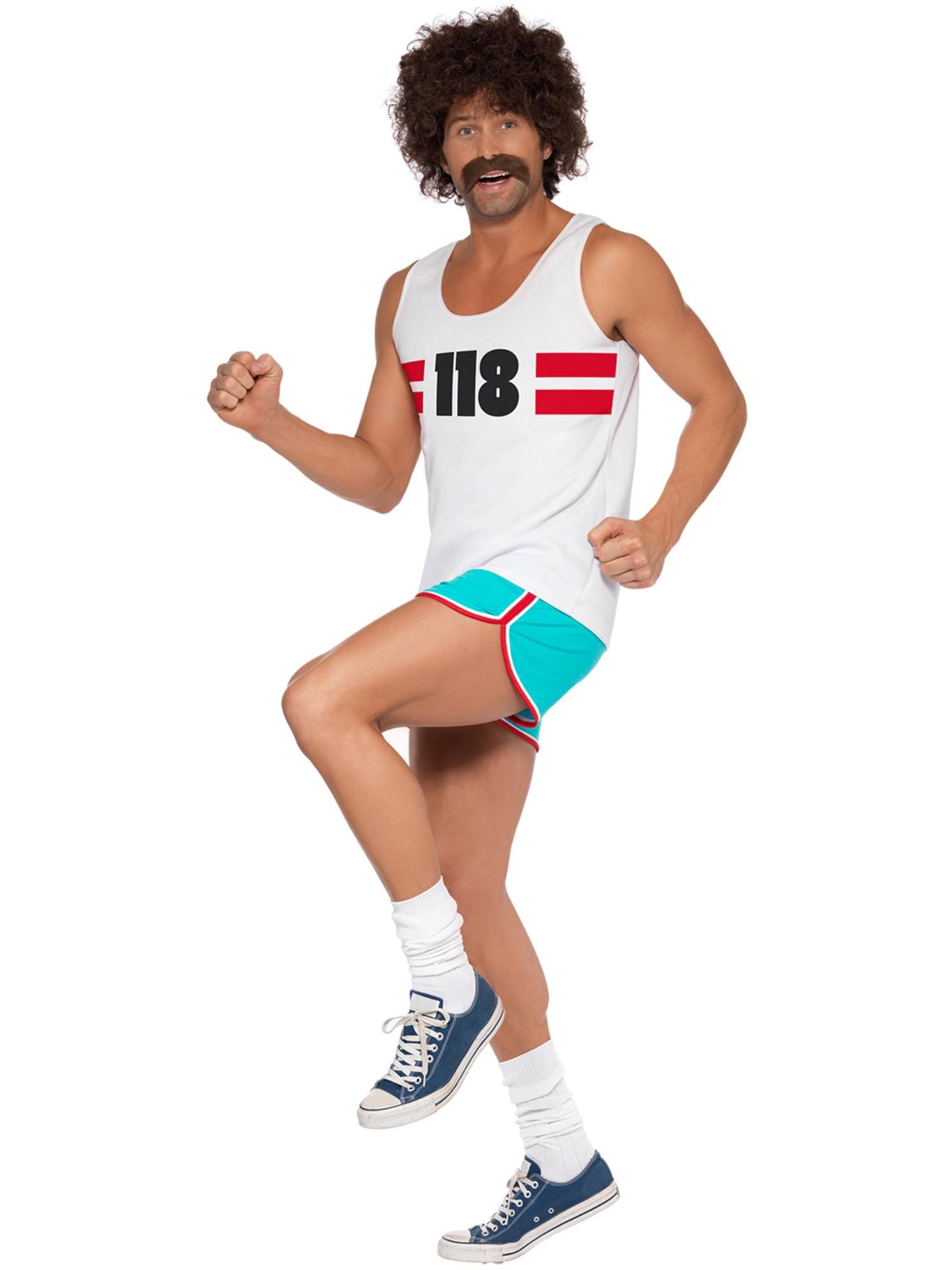 Smiffys COMEDY 118118 Runner Costume, White CS für Unisex