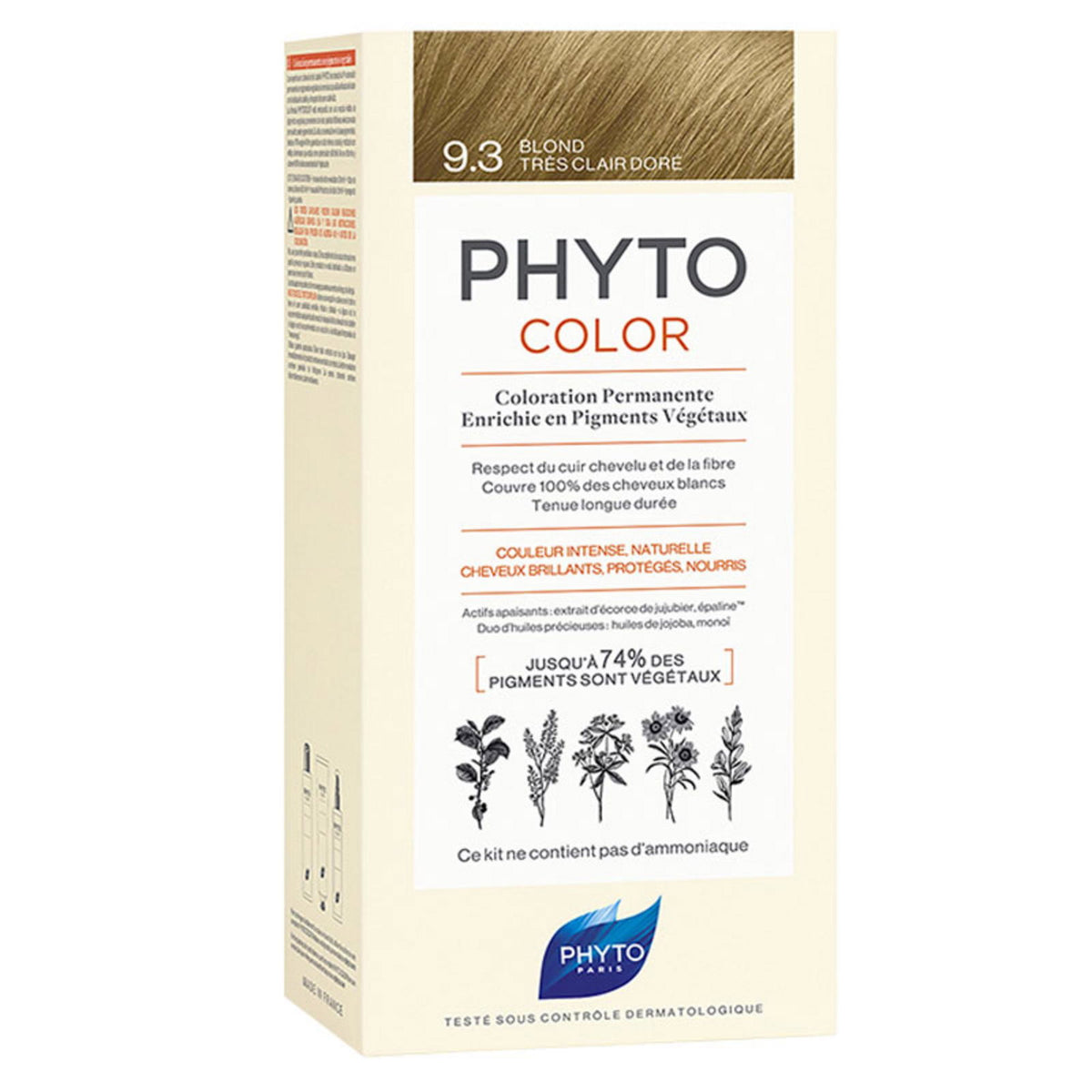 Phyto, Color, Permanente Haarfarbe, 9.3 Very Light Golden Blonde, 50 ml