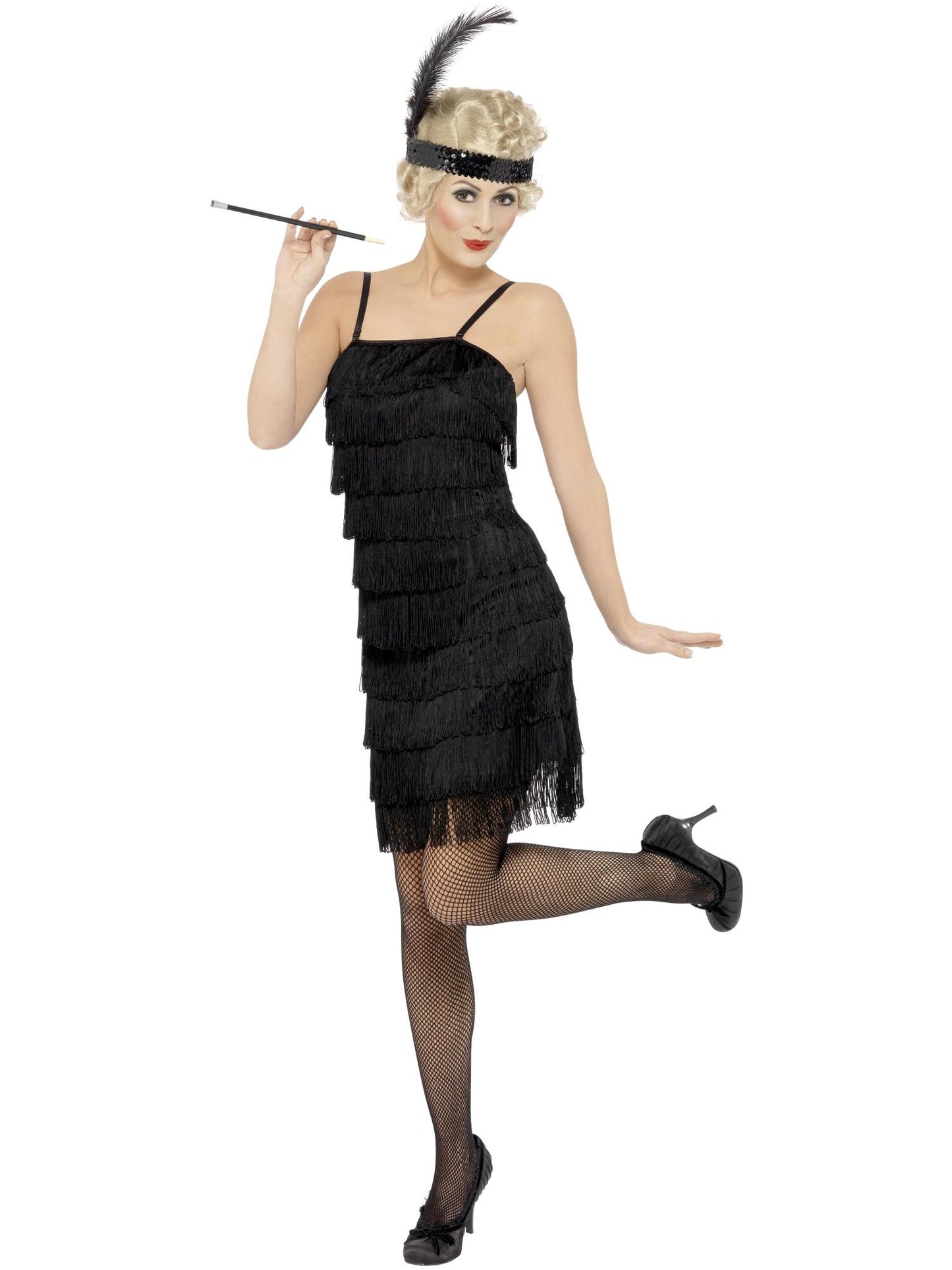 Smiffys Deluxe Fringe Flapper Costume, Black CS für Damen