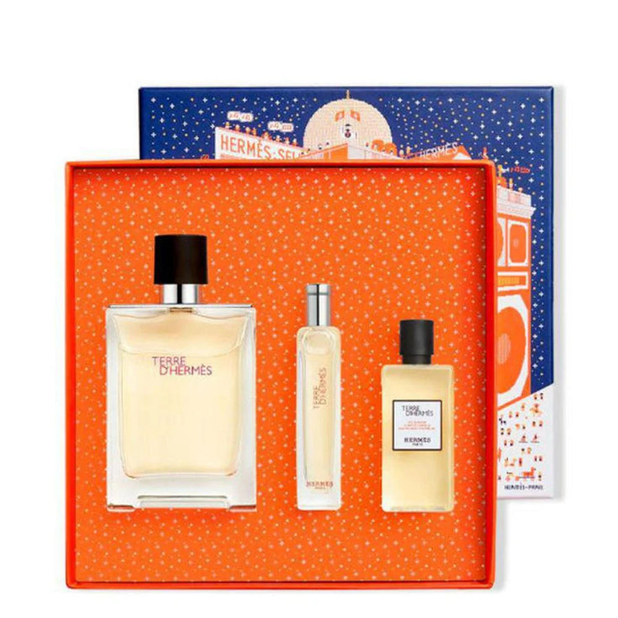 Hermès Terre d’Hermès Duftset mit Eau de Toilette 100 ml, Körpergel 40 ml und Reisespray