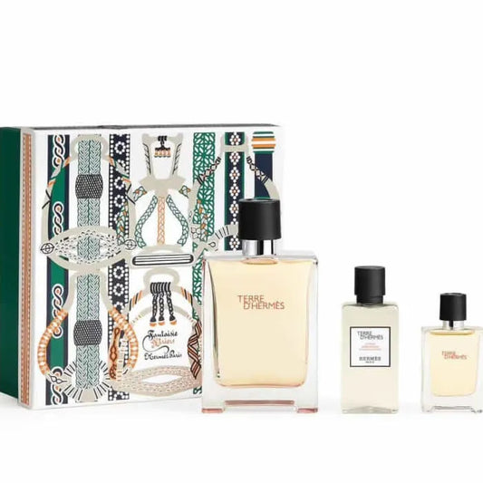 HERMÈS HERMÈS Terre d’Hermes Eau de Toilette Spray 100 ml 3-teiliges Set Parfüm