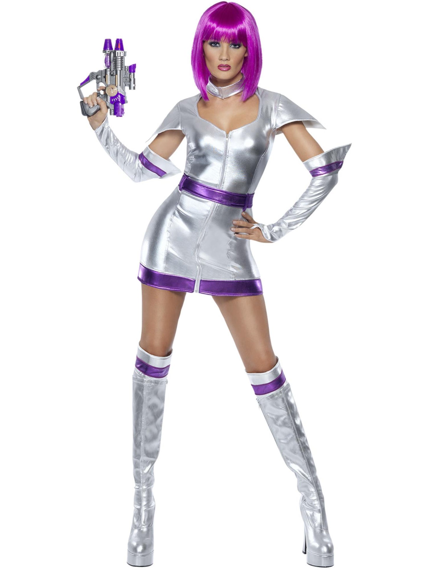 Smiffys Fever Space Cadet Costume, Silver Metallic CS für Damen