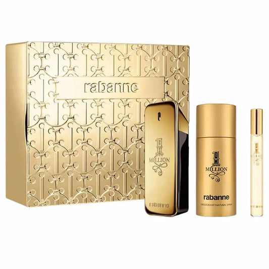 PACO RABANNE Paco Rabanne 1 Million Eau de Toilette Spray 100 ml Set 3 Stück Parfüm