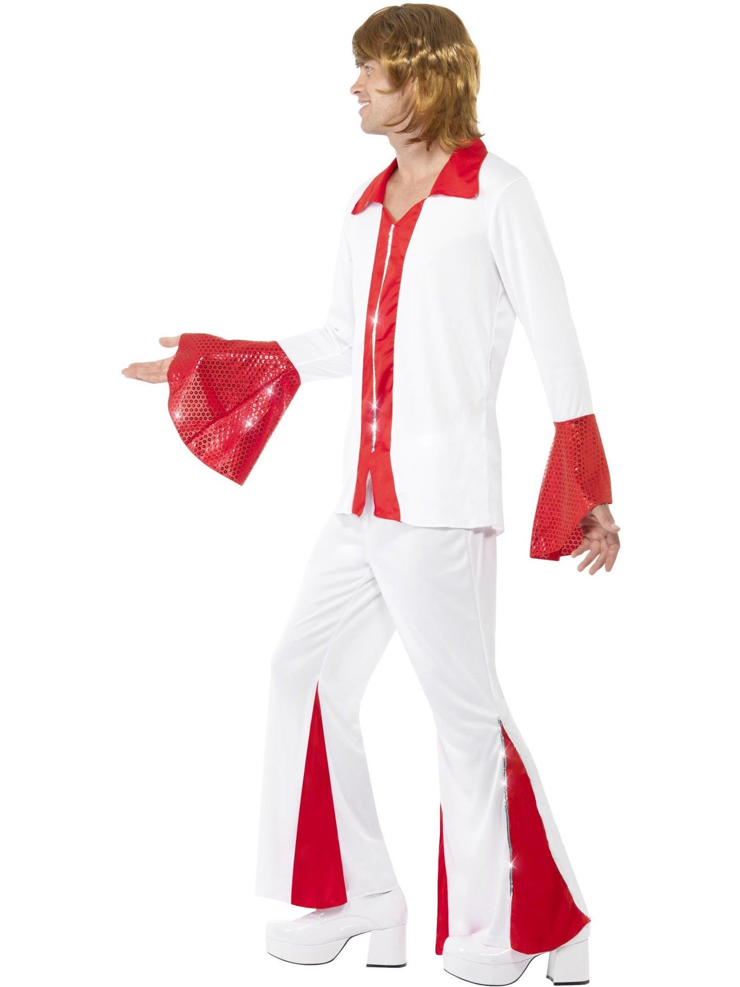 Smiffys DISCO Super Trooper Male Costume, White & Red CS für Herren