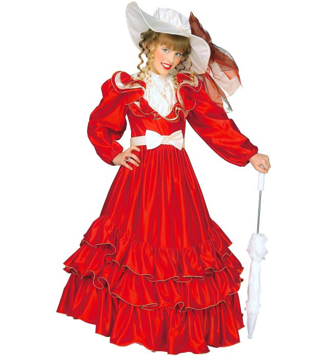 CLEMENTINA Fasnachtskostüm mit Petticoat, Gürtel mit Schleife und Hut