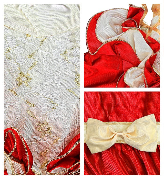 CLEMENTINA Fasnachtskostüm mit Petticoat, Gürtel mit Schleife und Hut