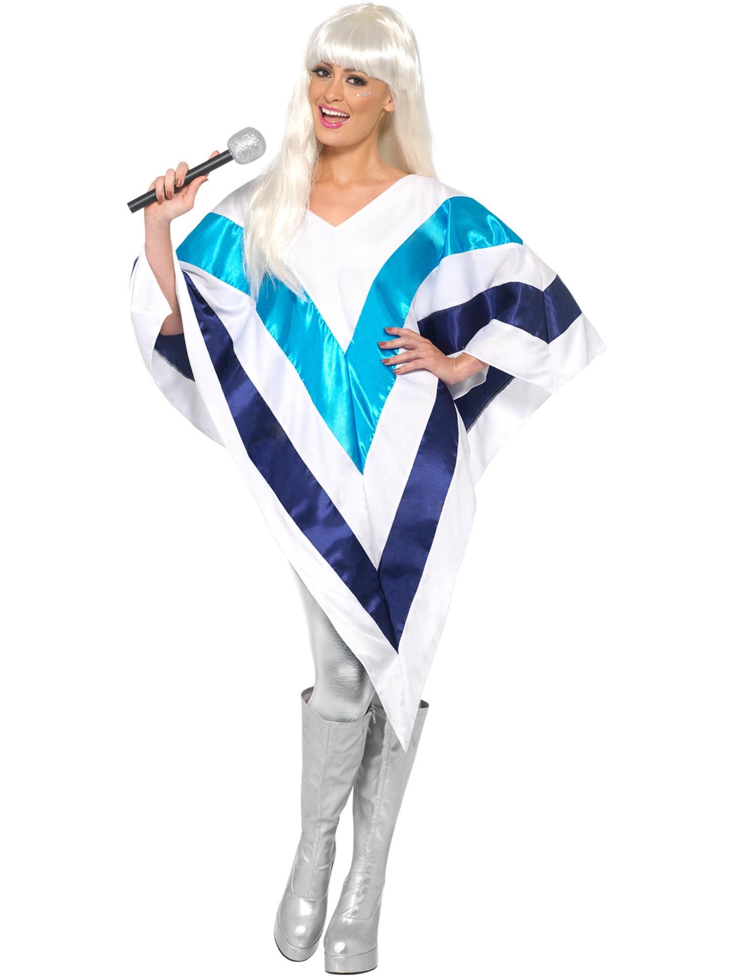 Smiffys DISCO Super Trooper Poncho, White CS für Unisex