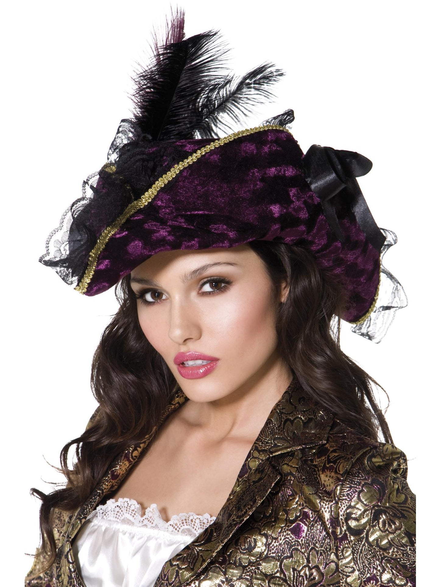 Smiffys Fever Marauding Pirate Hat, Purple für Damen