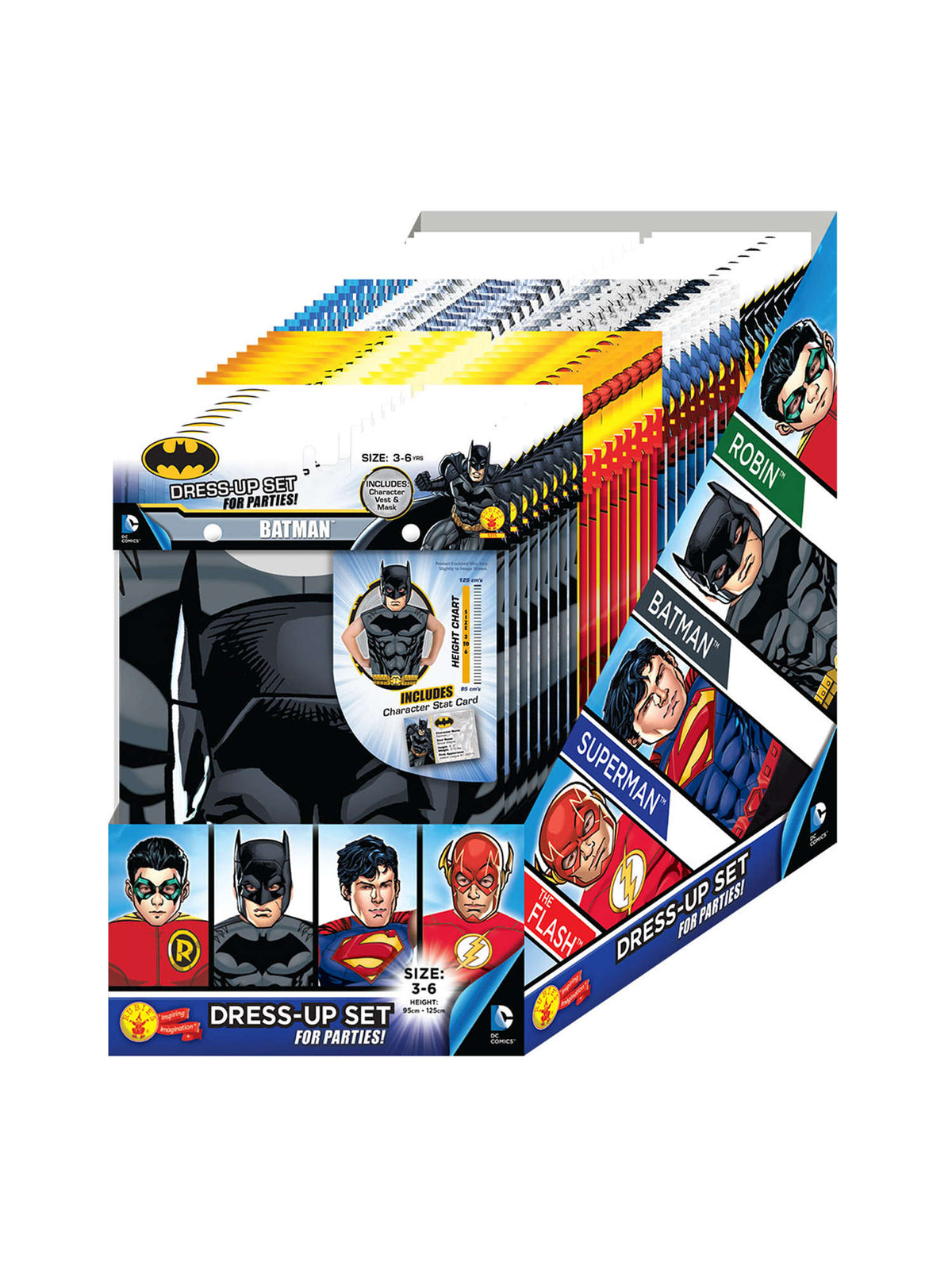 Rubies DC BOYS Party Pack mit 36 Kostümzubehör-Sets – Produktansicht