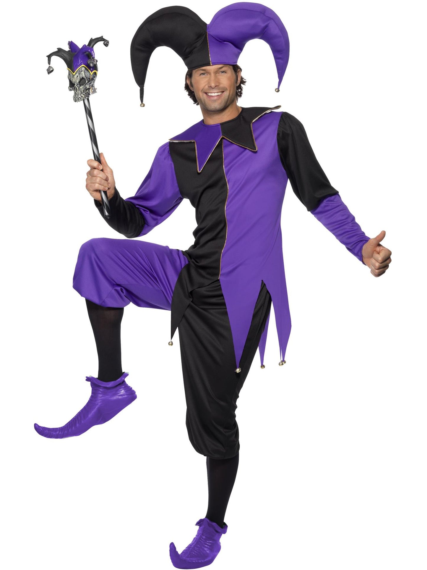 Smiffys CLOWNJEST Medieval Jester Costume, Purple CS für Herren