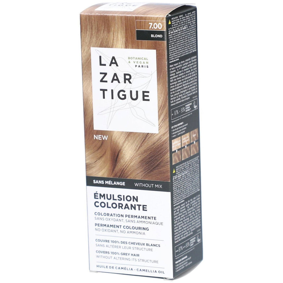 Lazartigue, Emulsion Colorante, Ammonia, Permanente Haarfarbe, 7.00 Blond, 60 ml