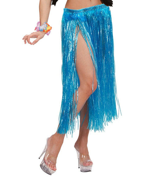 Blauer Hawaii Bastrock 75 cm für Fasnacht und Karneval