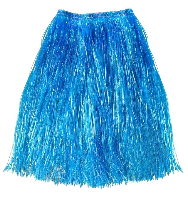 Blauer Hawaii Bastrock 75 cm für Fasnacht und Karneval