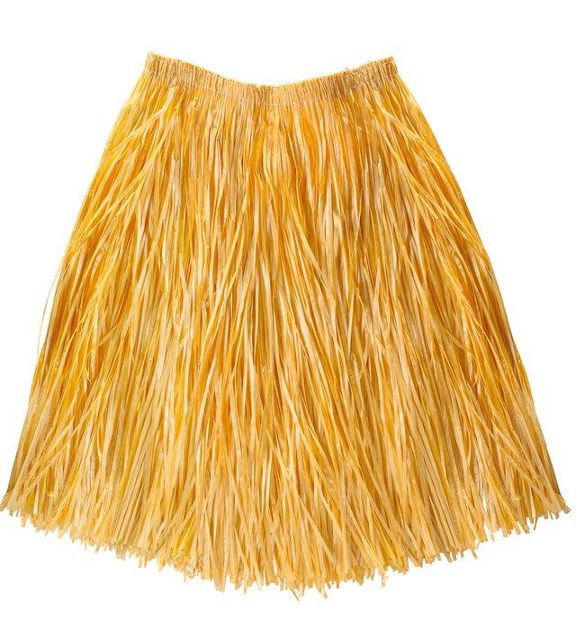 Naturfarbener Hawaii Bastrock 55 cm aus Bastmaterial für Karneval und Fasnacht