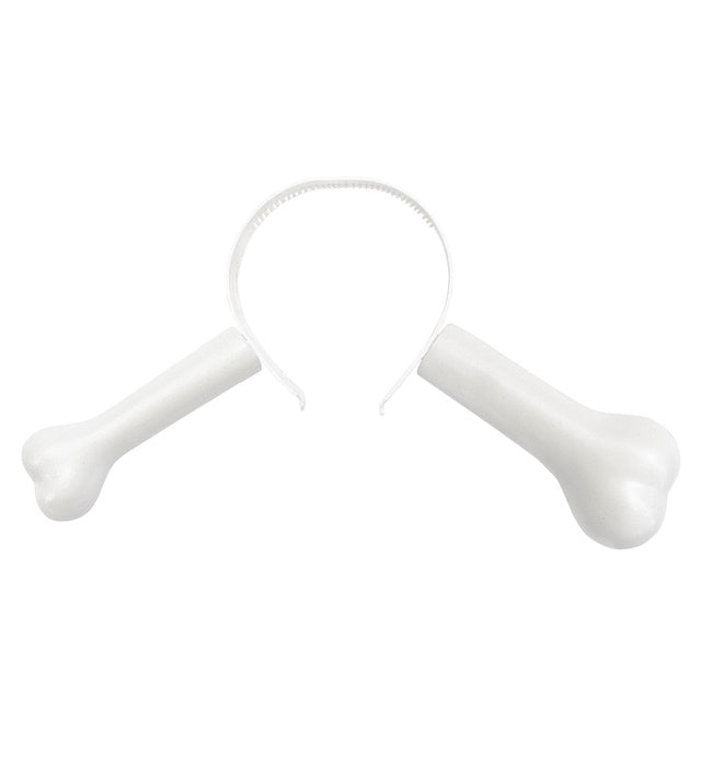 Fasnachtsbrille mit Knochenmotiv in Form eines Knochens durch den Kopf