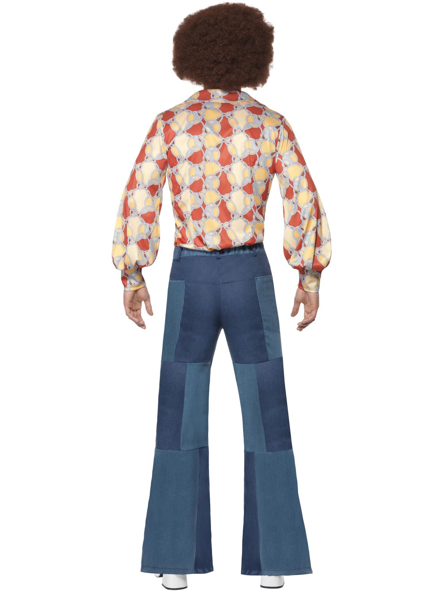 Smiffys HIPPIE 70s Deluxe Flared Trousers, Mens, Blue CS für Herren
